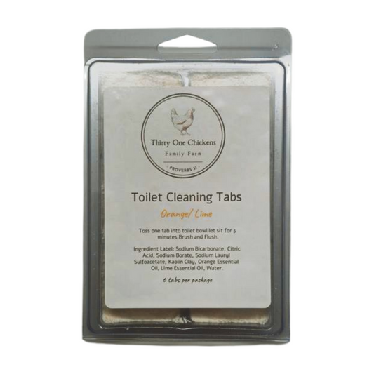 Orange and Lime Toilet cleaning tabs